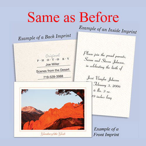 Custom Imprinting, Exact Reprint (Same As Before)