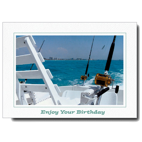 1012 - Bright White, Enjoy Your Birthday, Horizontal, set of 10 cards