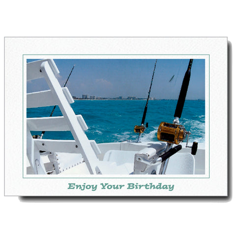 1012 - Bright White, Enjoy Your Birthday, Horizontal, set of 10 cards