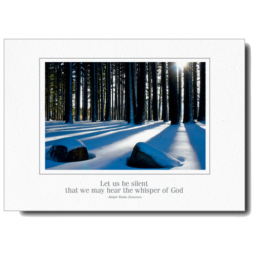 1100 - Bright White, Small Window, Let us be silent..., Horizontal, set of 10 cards