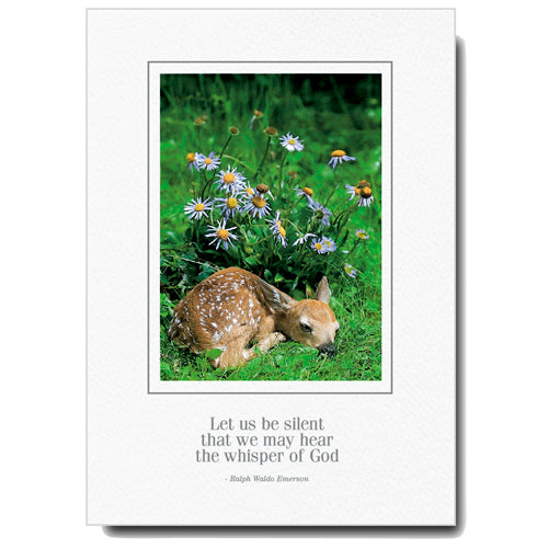 1101 - Bright White, Small Window, Let us be silent..., Vertical, set of 10 cards