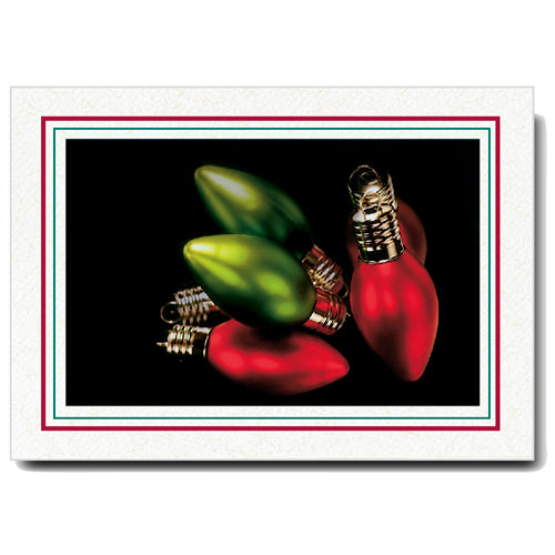1132SC-A - Natural, Scarlet Red & Amazon Green Border, Blank Back, set of 10 cards