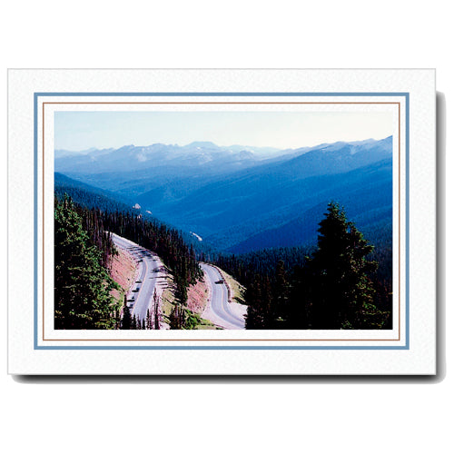 1224B-S - Bright White, Blue Mist & Sandstone Border, Horizontal, set of 10 cards