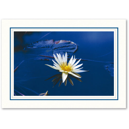 1224M-G - Bright White, Midnight Blue & Granite Border, Horizontal, set of 10 cards