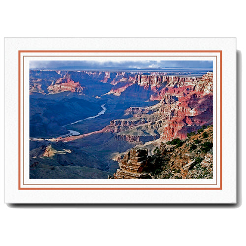 1226T-S - Bright White, Terracotta & Sandstone Border, Blank Back, set of 10 cards