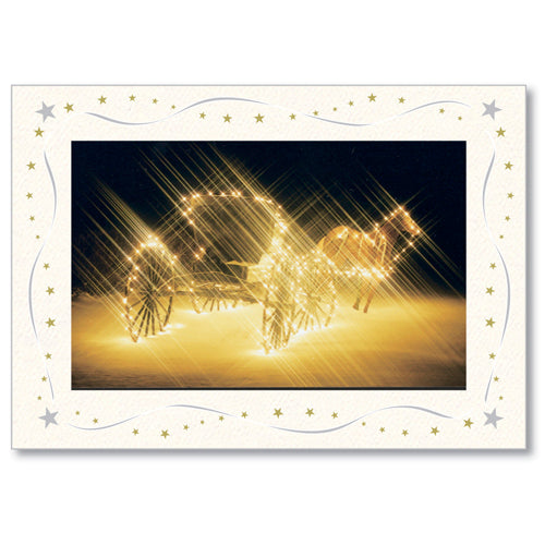 1288 - Bright White,Silver & Gold Star Border, Blank Back, set of 10 cards