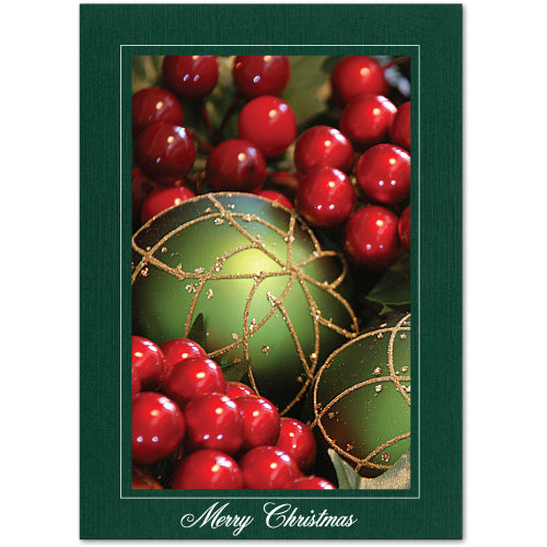 1448 - Pine Premium Linen, Merry Christmas, Vertical, Set of 10 cards