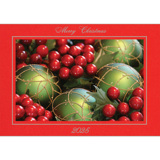 1449 - Red Pepper Linen, Merry Christmas 2025, Horizontal, Set of 10 cards