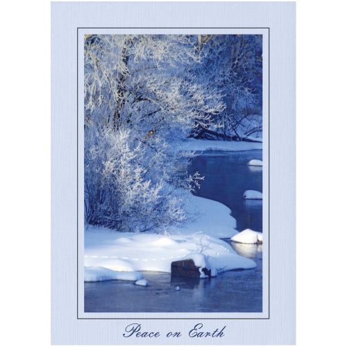 1520 - Baby Blue Linen, Peace on Earth, Vertical, Set of 10 cards