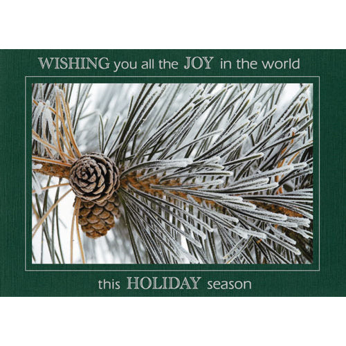 1532 - Pine Linen, Wishing you all the Joy..., Horizontal, Set of 10 cards (DISCONTINUED)