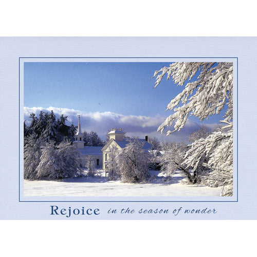 1546 - Baby Blue Linen, Rejoice in the season, Horizontal, Set of 10 cards (DISCONTINUED)