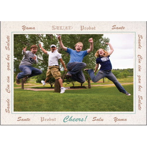 1563 - Natural, Cheers!, Large Window, Horizontal, set of 10 cards (DISCONTINUED)