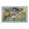 1566M - Bright White, Midnight Blue Bold Border, Blank Back, set of 10 cards