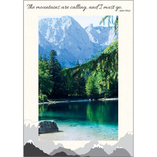 1606 - Bright White, Mountain Border, Vertical, set of 10 cards