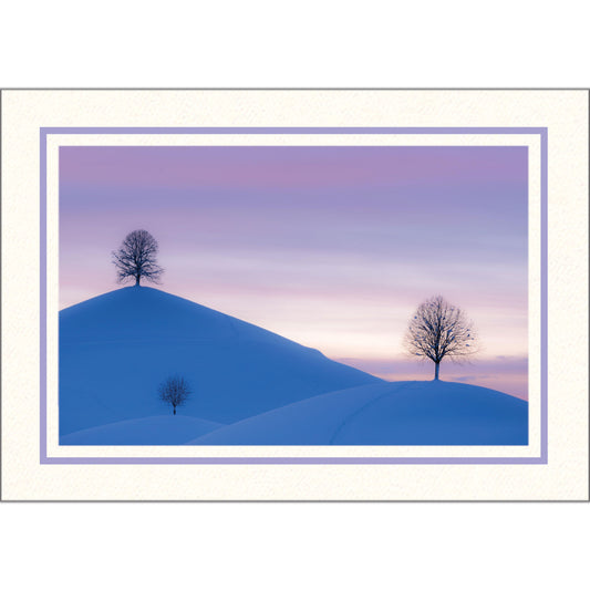 1609PV - Bright White, Lavender Pastel Border, Blank Back, set of 10 cards