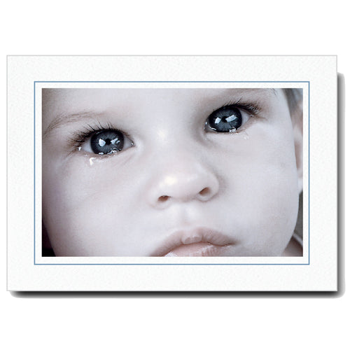 502B - Bright White, Blue Mist Border, Horizontal, set of 10 cards