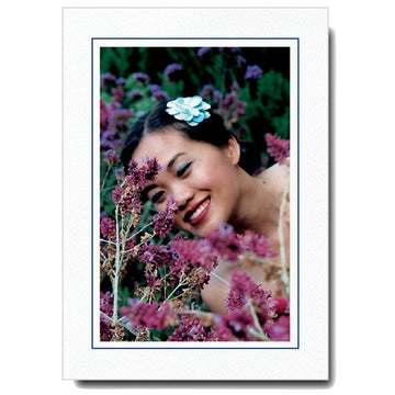 503M - Bright White, Midnight Blue Border, Vertical, set of 10 cards