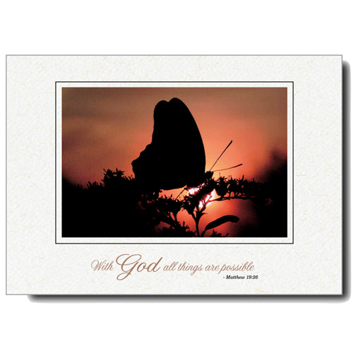 726 - Natural, Small Window, With God all things..., Horizontal, set of 10 cards