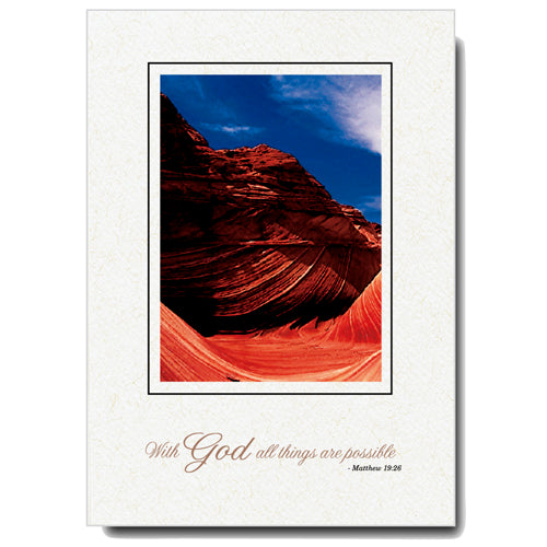 727 - Natural, Small Window, With God all things..., Vertical, set of 10 cards