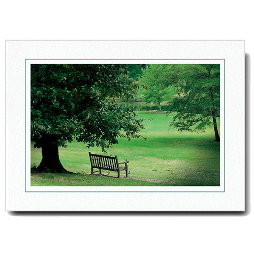 759J - Bright White, Jade Slate Border, Blank Back, set of 10 cards