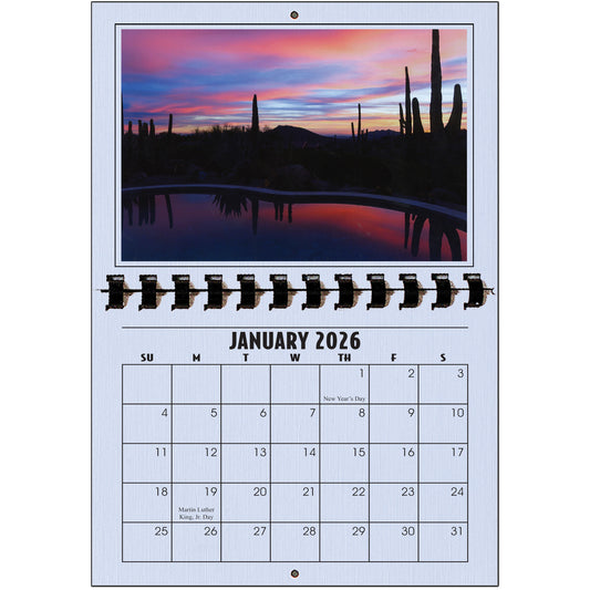 A1206BB - 2026 Horizontal Calendar BABY BLUE LINEN
