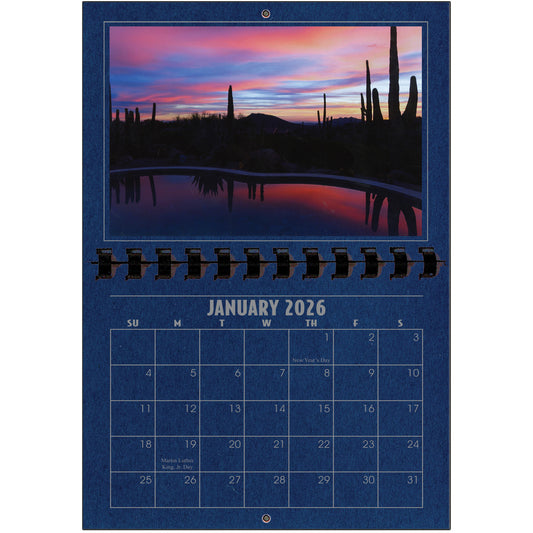 A1206DB - 2026 Horizontal Calendar DEEP BLUE