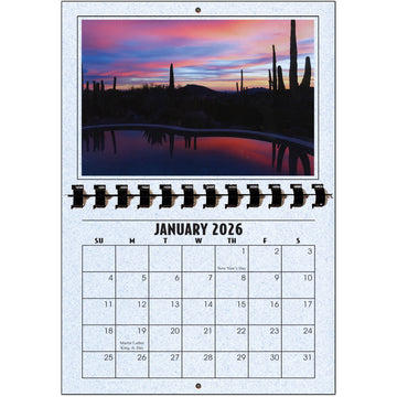 A1206IB - 2026 Horizontal Calendar ICE BLUE