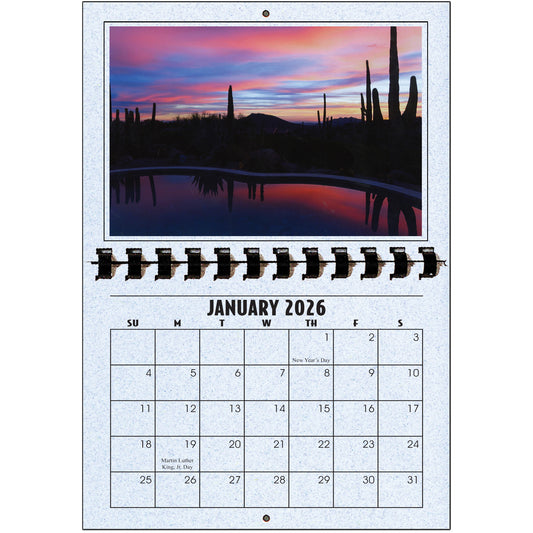 A1206IB - 2026 Horizontal Calendar ICE BLUE