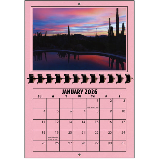 A1206PK - 2026 Horizontal Calendar PINK