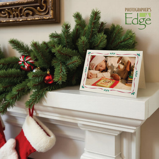 photo sleeve holiday cards Photographer's Edge Insert Card, Merry Christmas Cards, Pack of 10 With Envelopes for 4x6 Photos and FSC Boxed Photo Holders Christmas Cards