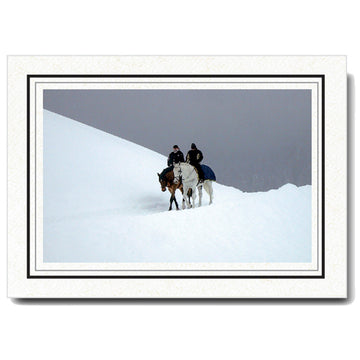 CC344 - Natural, Raven Black & Granite Border, Photo Insert Notecard, set of 10 Notecards