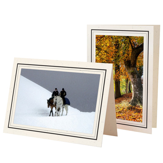 1132BK-G - Natural, Raven Black & Granite Border, Blank Back, set of 10 cards