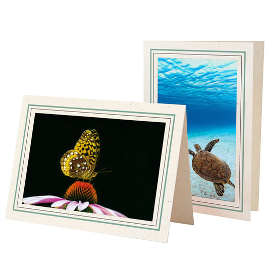 1132J-BK - Natural, Jade Slate & Raven Black Border, Blank Back, set of 10 cards