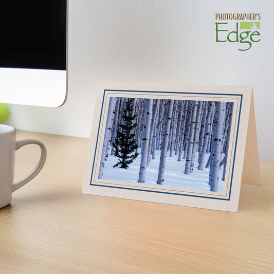 1132M-G - Natural, Midnight Blue & Granite Border, Blank Back, set of 10 cards