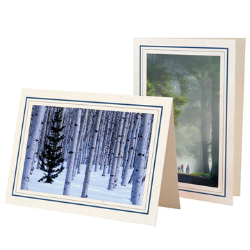 1132M-G - Natural, Midnight Blue & Granite Border, Blank Back, set of 10 cards