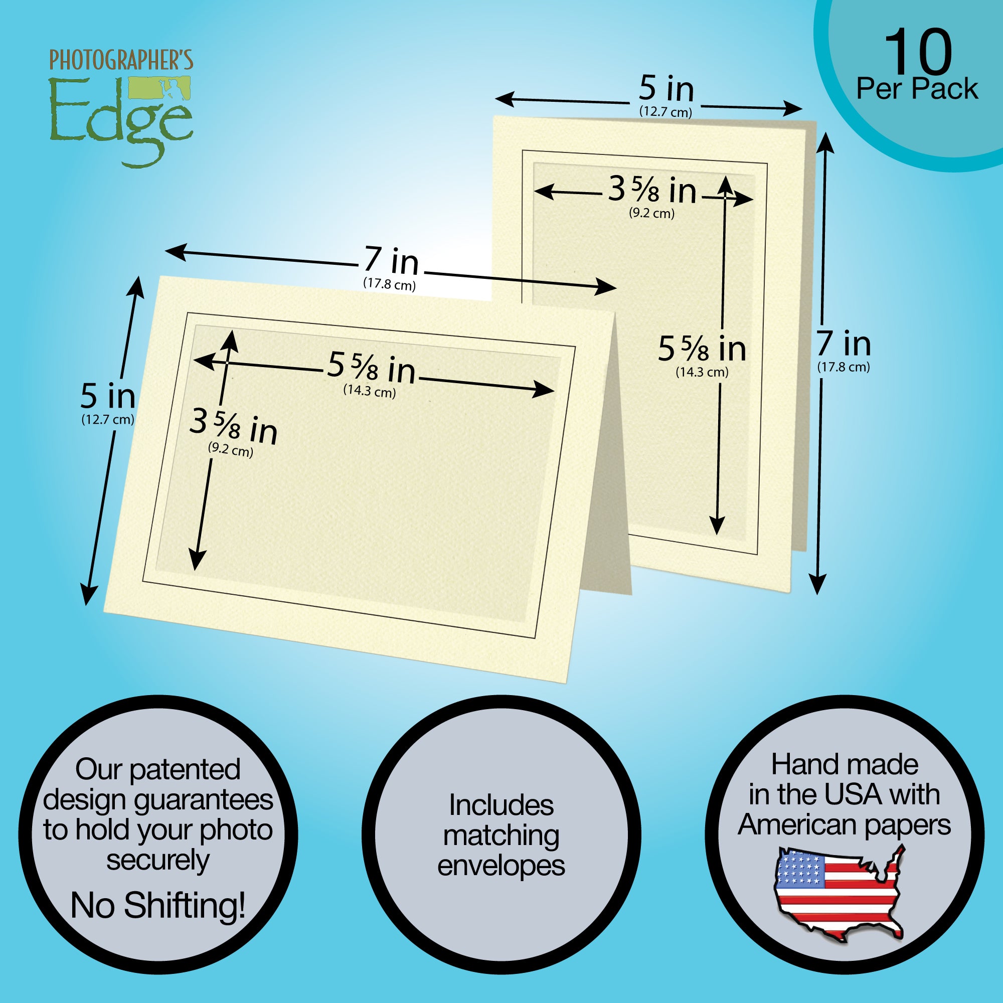 1134 - Cream, Raven Black Border, Blank Back, set of 10 cards
