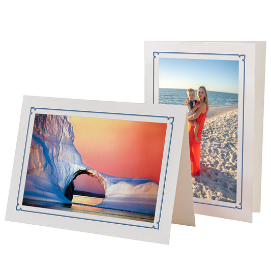 1141 - Bright White, Majestic Border, Blank Back, set of 10 cards