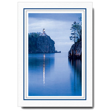 1225M-G - Bright White, Midnight Blue & Granite Border, Vertical, set of 10 cards