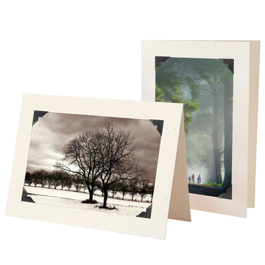 1280 - Natural, Vintage Foil Embossed Corner, Blank Back, set of 10 card