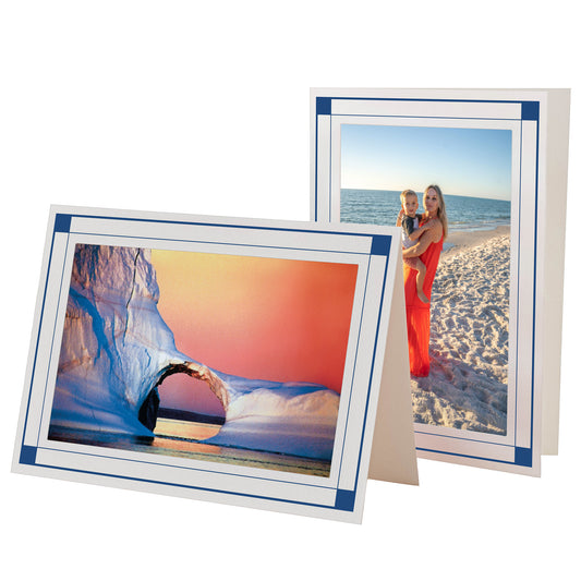1394 - Bright White, Modern Design Border, Blank Back, set of 10 cards
