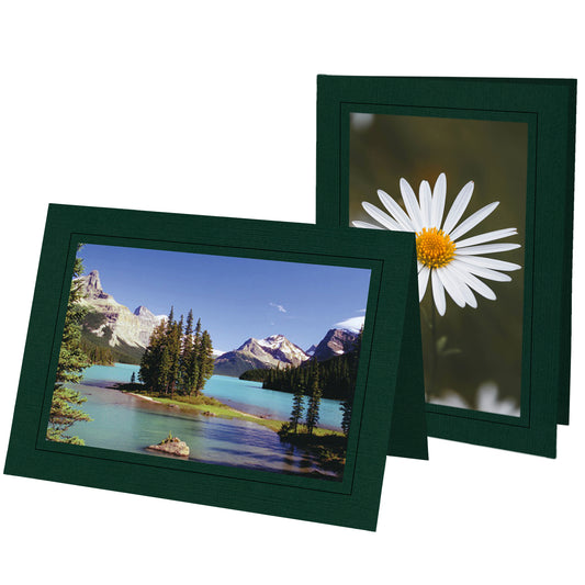 1422 - Pine Premium Linen, Raven Black Border, Blank Back, set of 10 cards