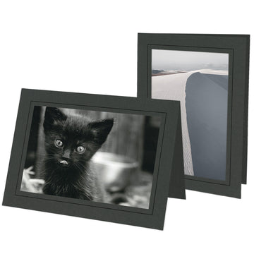 1426 - Charcoal Premium Linen, Raven Black Border, Blank Back, set of 10 cards (DISCONTINUED)