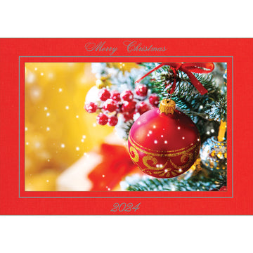 1449 - Red Pepper Linen, Merry Christmas 2024, Horizontal, Set of 10 cards