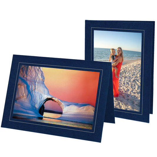 1459 - Deep Blue, Silver Border, Blank Back, set of 10 cards