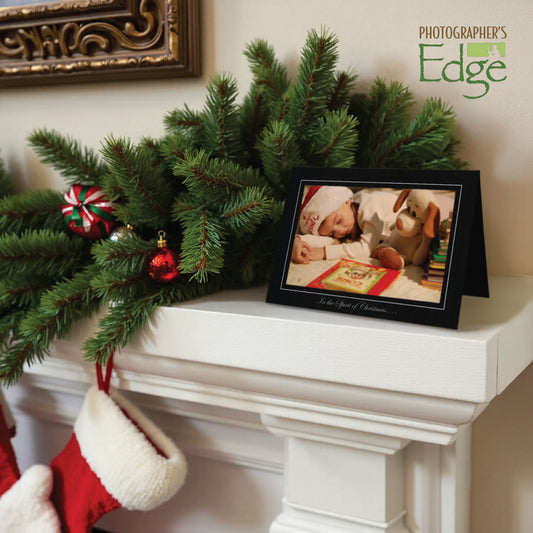 1510 - Black Linen, In the Spirit of Christmas, Horizontal, Set of 10 cards