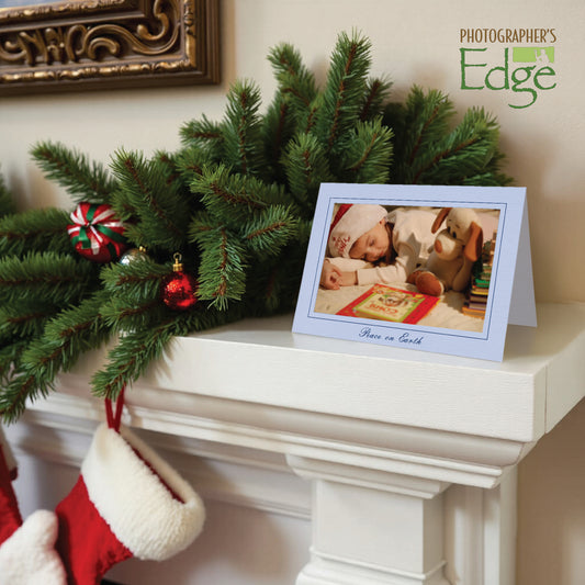 1519 - Baby Blue Linen, Peace on Earth, Horizontal, Set of 10 cards