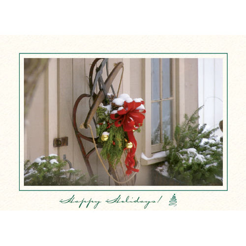 1551 - Bright White, Happy Holidays! , Large Window, Horizontal, set of 10 card