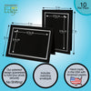 1556 - Black Linen, Silver Foil Border, Blank Back, set of 10 cards