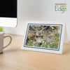 1566M - Bright White, Midnight Blue Bold Border, Blank Back, set of 10 cards