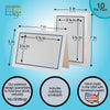 1566M - Bright White, Midnight Blue Bold Border, Blank Back, set of 10 cards